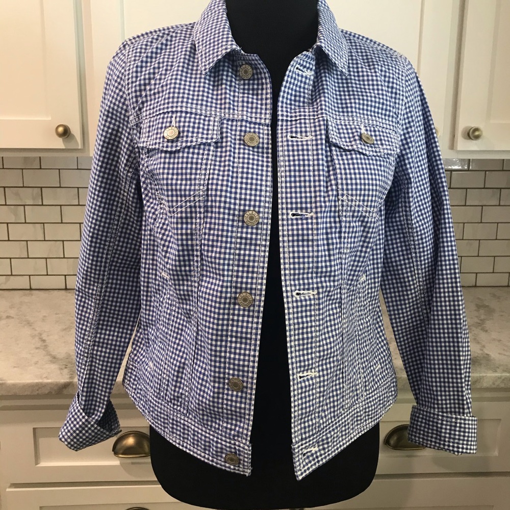 Talbots Blue & White Gingham Jacket